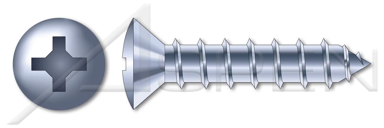 (2000 pcs) #10 X 2, Self-Tapping Sheet Metal Screws, Type A, Oval Phillips Drive, Steel, Zinc Plated and Baked
