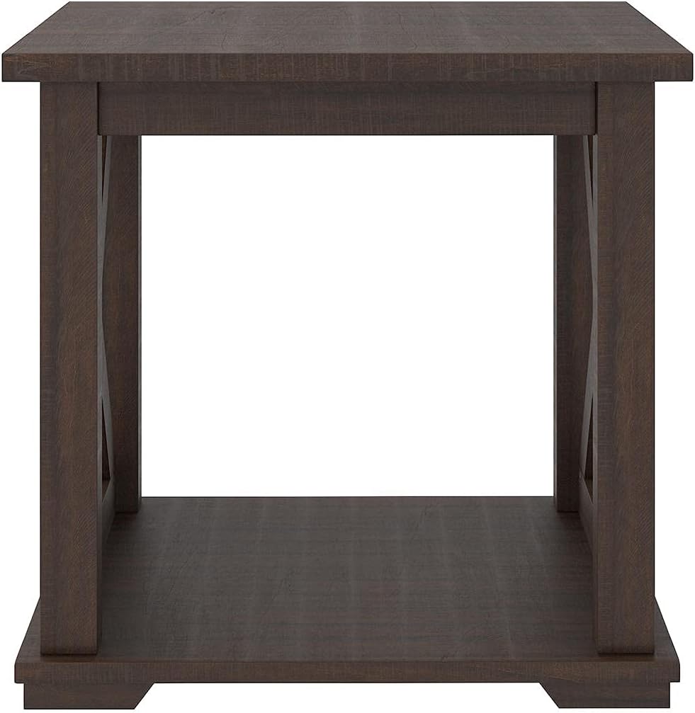Signature Design by Ashley Camiburg Modern Farmhouse End Table with Crossbuck Details, Brown