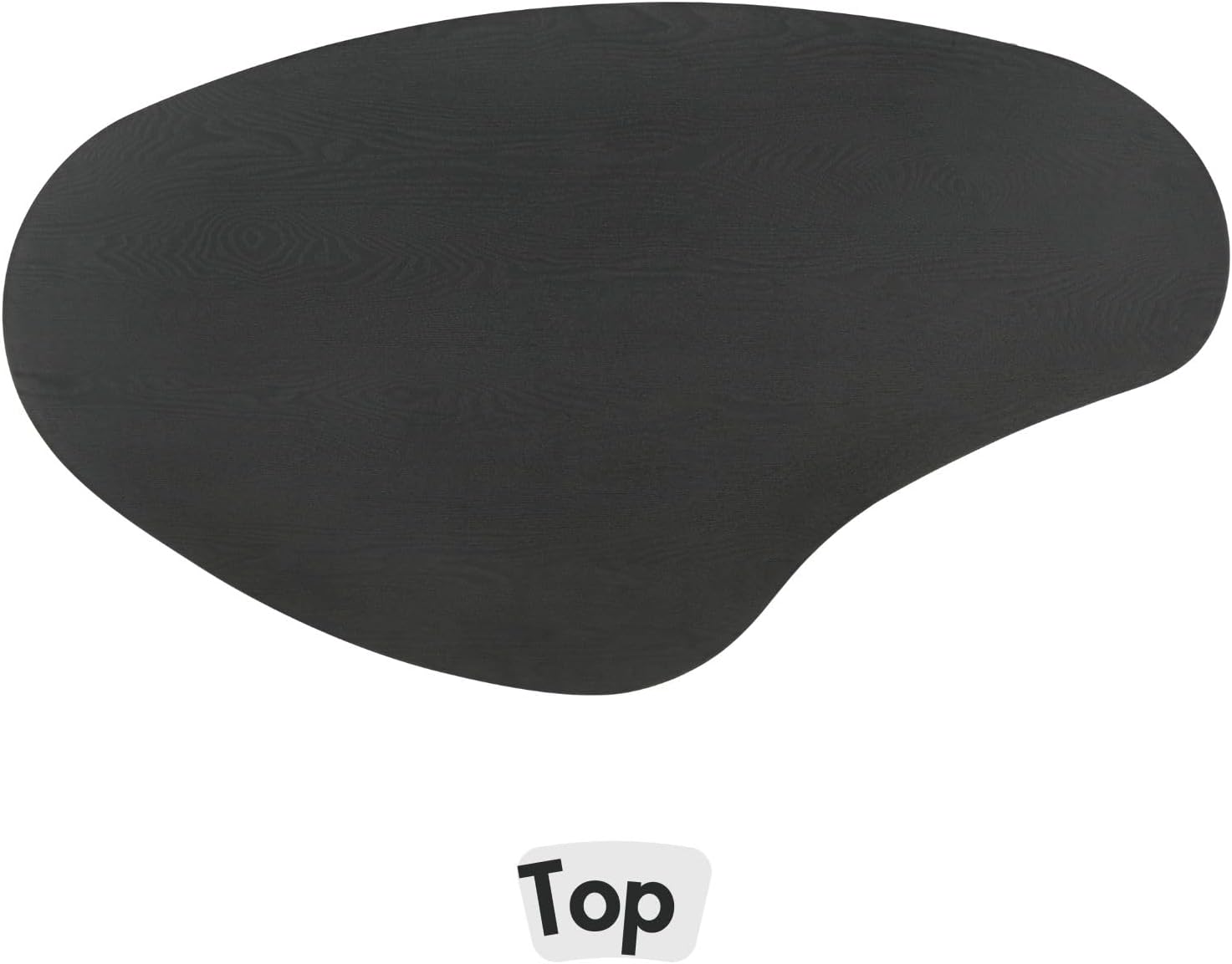 Hyfirm Modern Black Wood Coffee Table 47.25 Inch for Living Room, Sturdy Center Table with Irregular Mango Top and Fluted Legs for Small Apartment