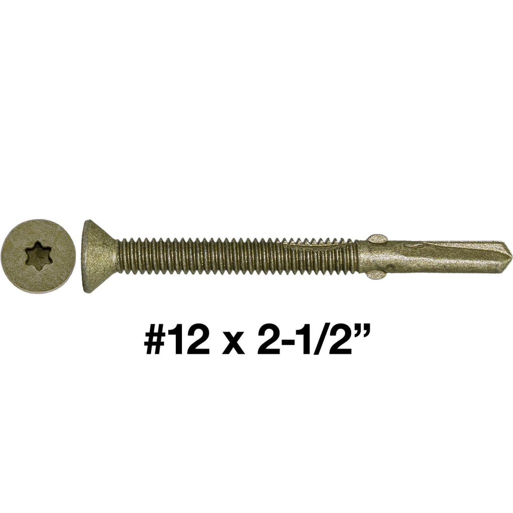 12x2-1/2 Reamer Tek Torx/Star T30 Head - Self-Drilling Wood to Metal Screws - 5 Pound CASE -2475 Screws