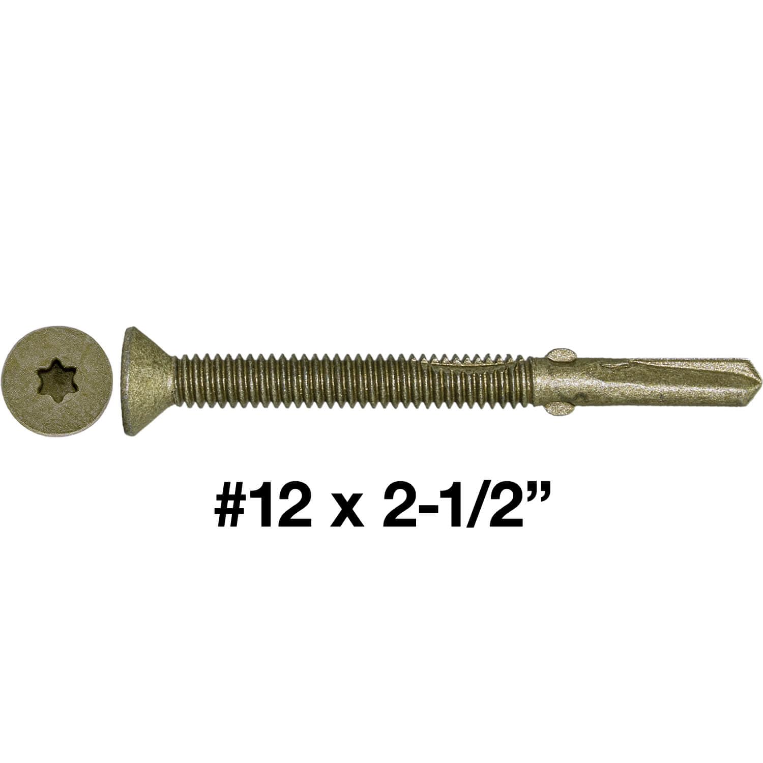 12x2-1/2 Reamer Tek Torx/Star T30 Head - Self-Drilling Wood to Metal Screws - 5 Pound CASE -2475 Screws