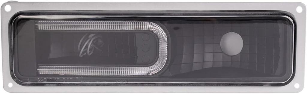TRQ 8 Piece Front Light Set Lower Marker Lights Parking Lights Upper Reflectors Set LED C Light Bar Driver & Passenger Side Compatible with Chevrolet Tahoe C1500 C2500 C3500 K1500 K2500 K3500 94-99
