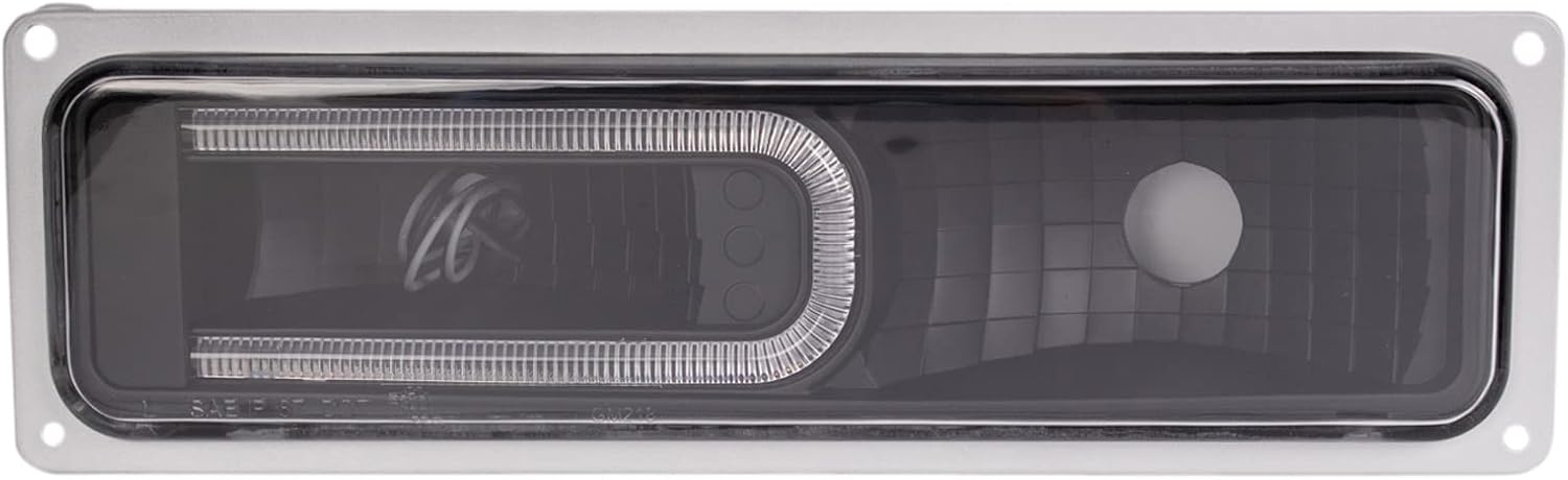 TRQ 8 Piece Front Light Set Lower Marker Lights Parking Lights Upper Reflectors Set LED C Light Bar Driver & Passenger Side Compatible with Chevrolet Tahoe C1500 C2500 C3500 K1500 K2500 K3500 94-99