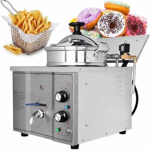 High Pressure Fryer, 3000W Commercial Countertop Electric Fried Chicken Machine, Stainless Steel Deep Frying Appliance