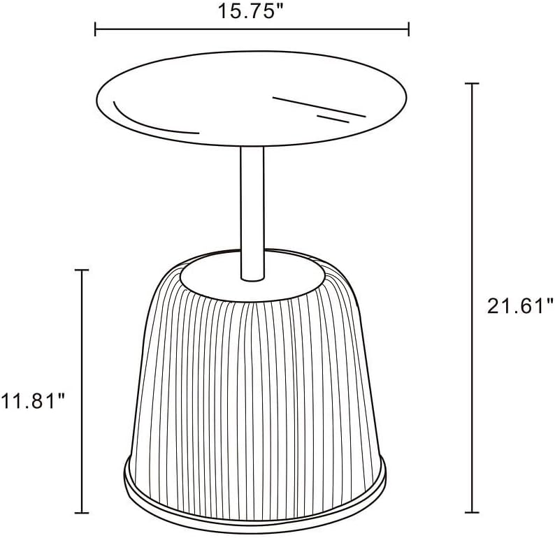 Manhattan Comfort Anderson Modern 15.75' Round End Tables 1.0 - Elegant Leatherette Upholstered Base with Pleated Design & Gold Steel Tabletop, Fully Assembled Accent Furniture, Set of 1, Green