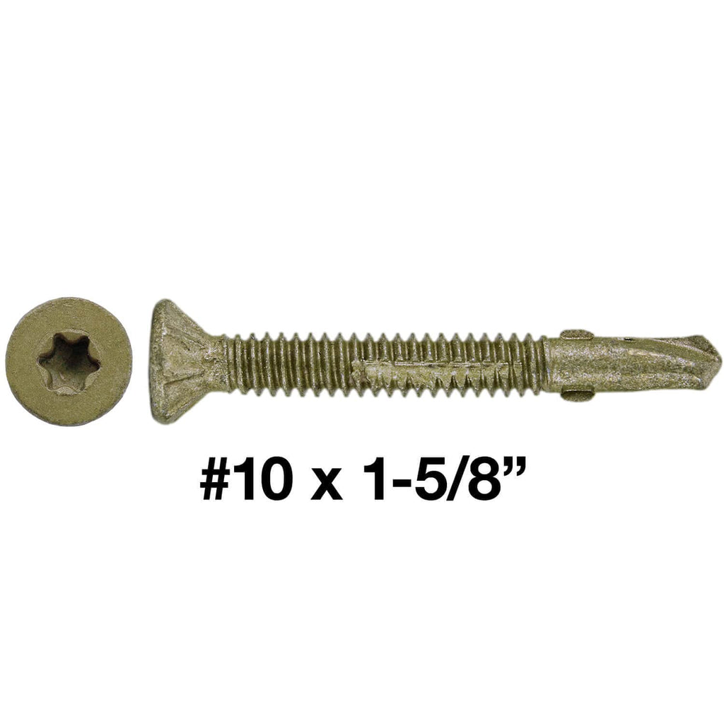 Jake Sales #10x1-5/8 Reamer Tek Torx/Star Head Self-Drilling Wood to Metal Screws - for Flatbeds, Trailers or Fastening Wood to Steel -T-25 Torx Screw Head (Full Box 4000 Screw Count)