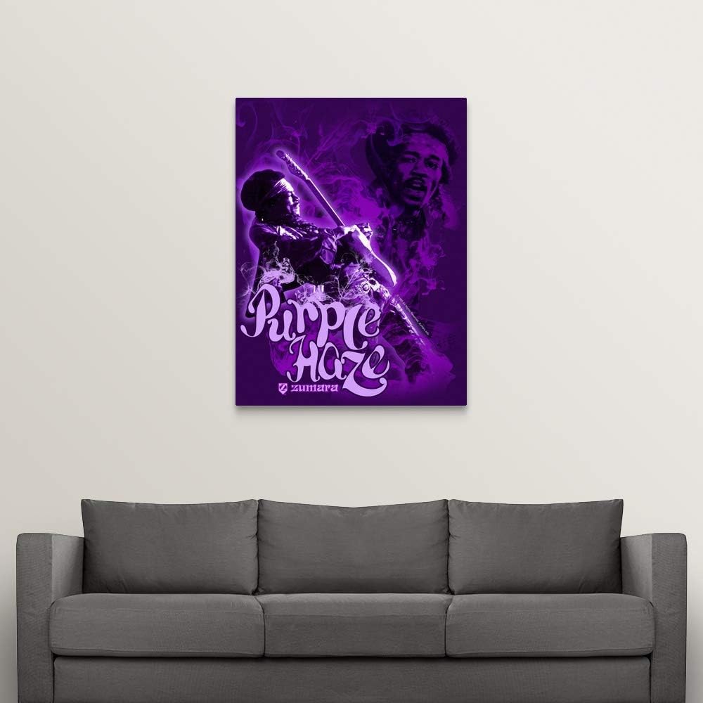 GREATBIGCANVAS Jimi Hendrix Purple Haze 4 Canvas Wall Art Print, Classic Rock Home Decor Artwork, 36'x48'