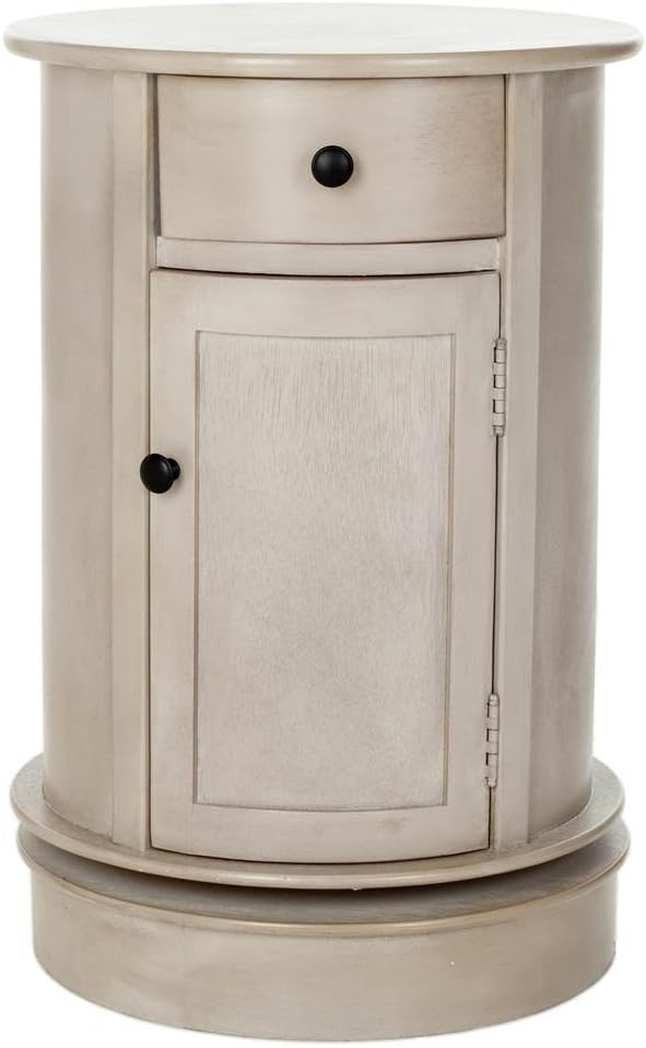 SAFAVIEH Furniture - Tabitha 1-Drawer Accent Table - Vintage Grey - Solid Wood - Farmhouse Storage Design - Ideal for Living Room, Entryway, 17.7'W x 17.7'D x 26'H - Fully Assembled (AMH5712A)