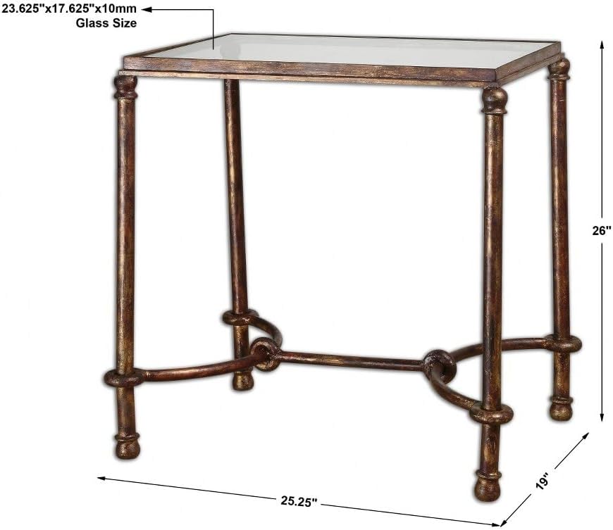 Uttermost Warring - 26 inch End Table - 25.25 inches Wide by 19 inches deep