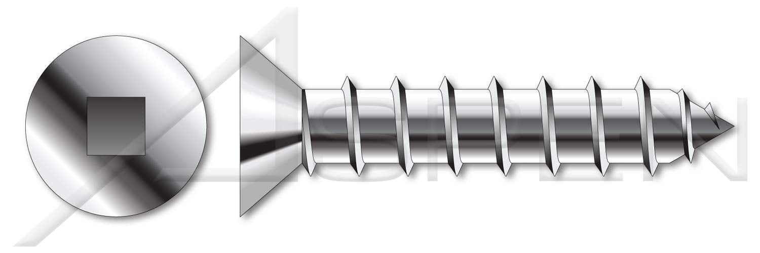 (2000 pcs) #10-12 X 2, Self-Tapping Sheet Metal Screws, Type A, Flat Head Square Drive, Stainless Steel
