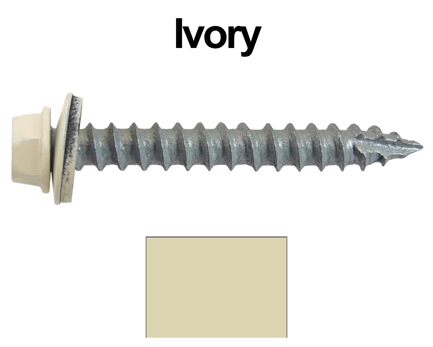 14x2 Metal Roofing Screws (Ivory) (14X2 MRS CASE)