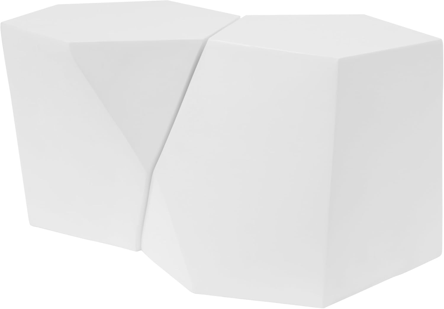 WILLIAMSPACE 30.25' White Nesting Coffee Table Set of 2, Modern Irregular Center Tables for Living Room, Magnesium Oxide Accent Side Table for Indoor & Outdoor, No Need Assembly (White)