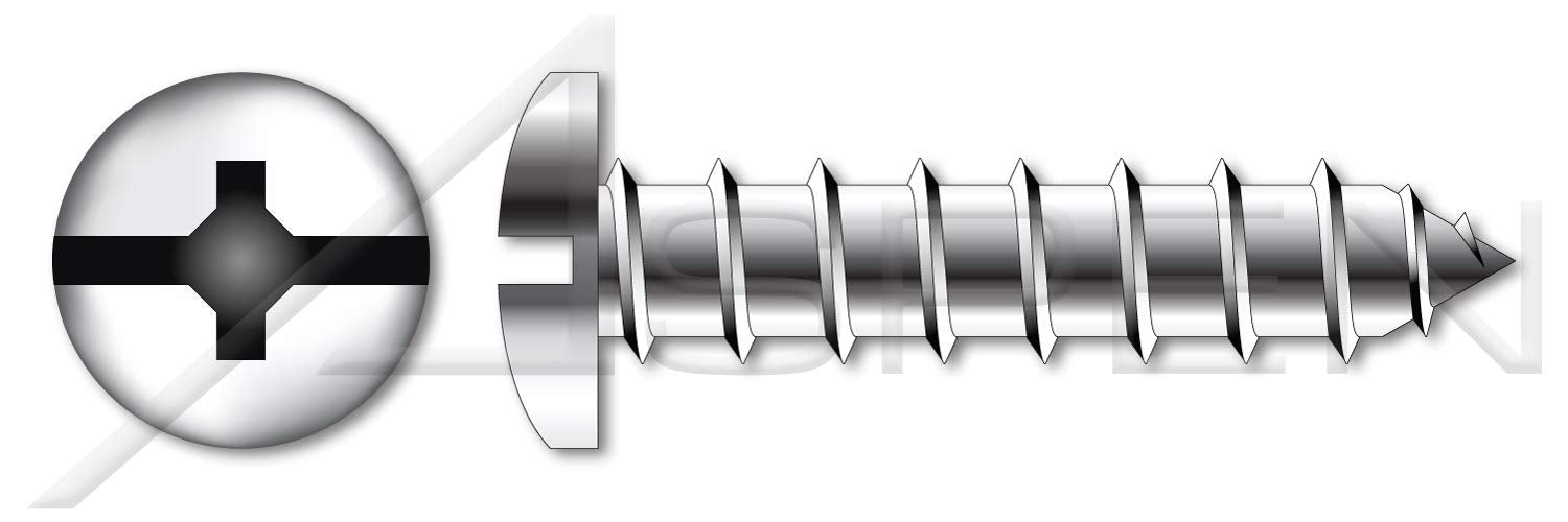 (400 pcs) #10 X 2, Self-Tapping Sheet Metal Screws, Type A, Pan Head Phillips/Slot Combo Drive, Stainless Steel