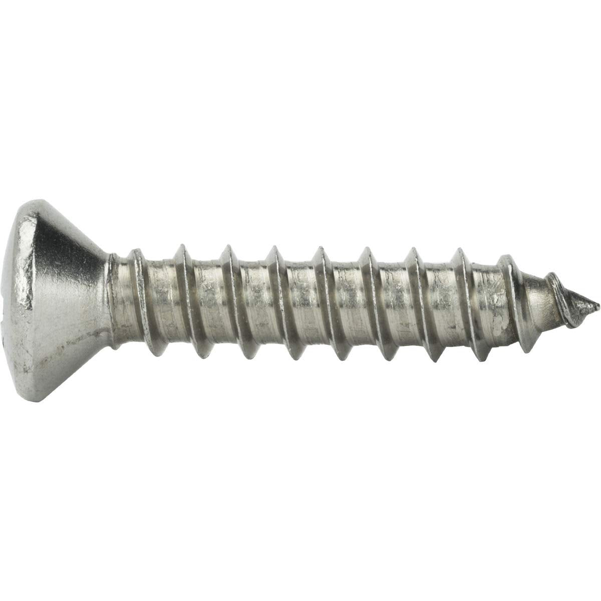 #10 x 2 Self Tapping Sheet Metal Screws Oval Head Stainless Steel Qty 500