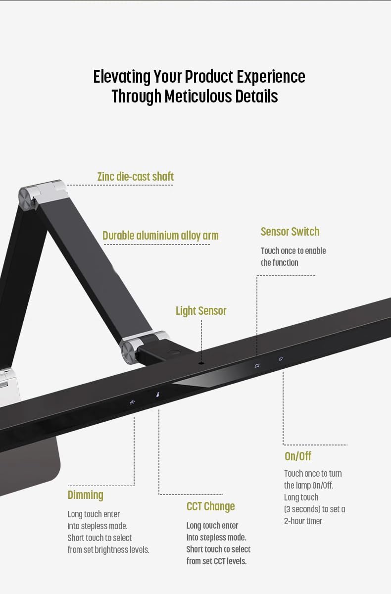 Stella-Pro Piano Light Double Arm Clip On: Professional Design, Asymmetric, Anti-Glare Lighting, Light Sensor, 3000K~6500K CCT Adjustable, Dimmable + Remote Control, 12W LED Eye Protection