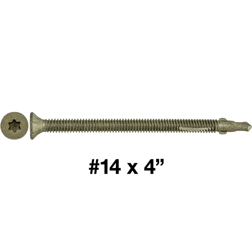 14x4 Reamer Tek Torx/Star Head Self-Drilling Wood to Metal Screws - for Flatbeds, Trailers - T-30 Torx Screw Head 5 Pound CASE 1062 Screws