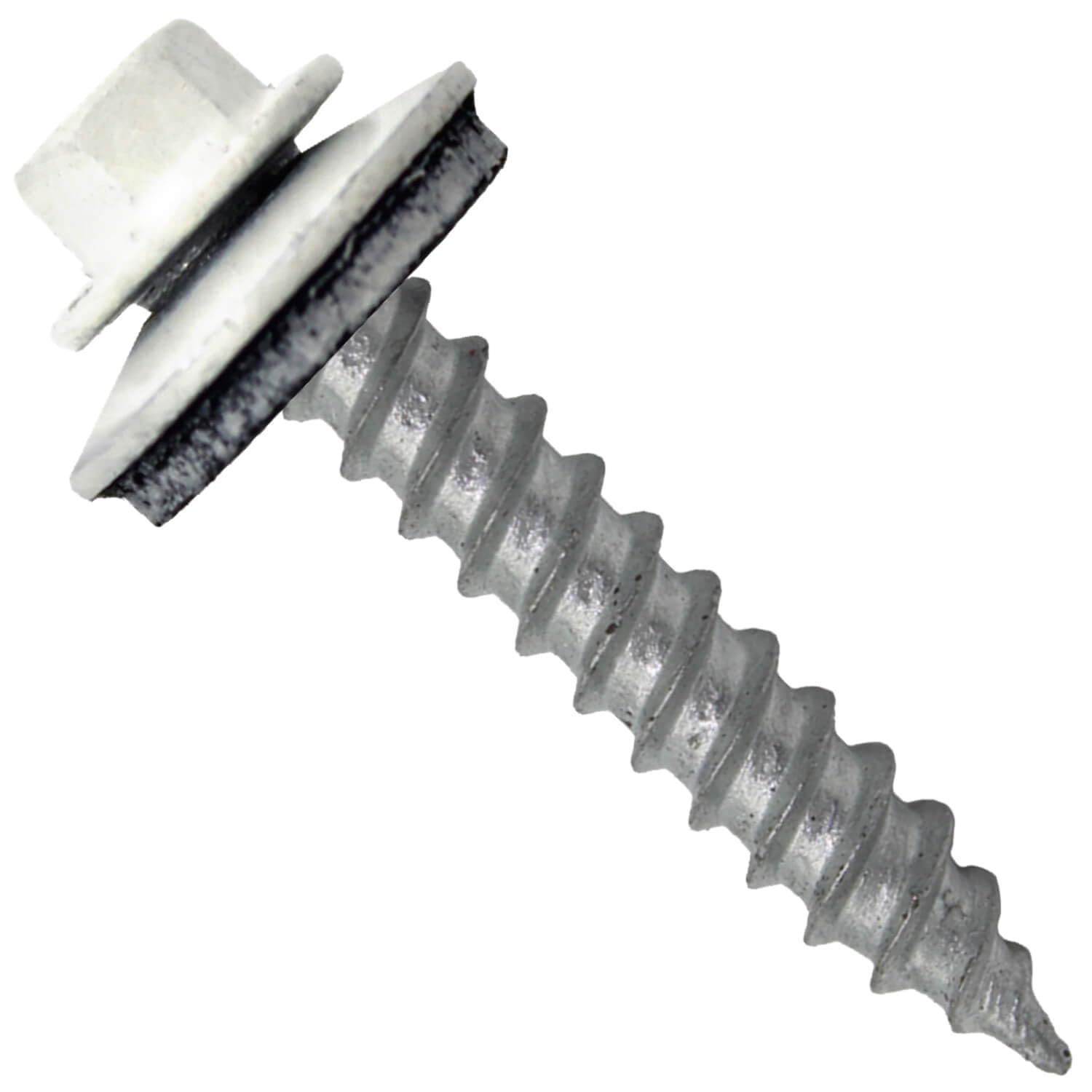 Metal Roofing Screw: (250) 12 x 1-1/2' Bone White Hex Sheet Metal Roof Screw. Sharp Point Metal to Wood siding Screws. 5/8' EPDM Washer.