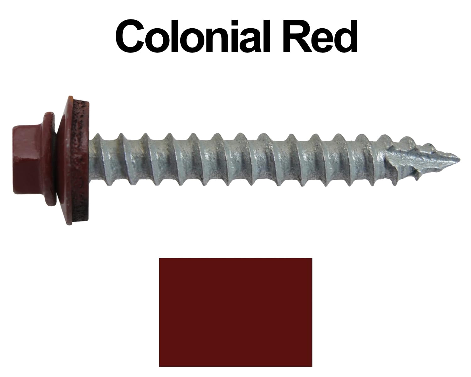 14x2 Metal Roofing Screws (Colonial RED) (14X2 MRS CASE)