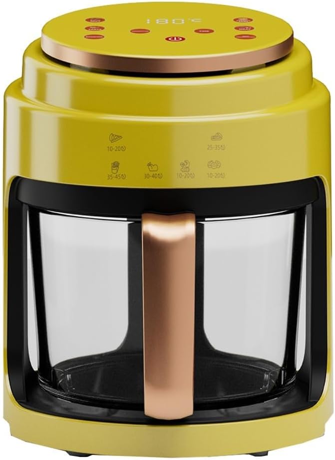 4L Digital Air Fryer Oven with Timer & Temp Control, Detachable Basket for Frying, Roasting, Baking & Grilling - Stylish Yellow Color, Healthy Cooking Made Easy