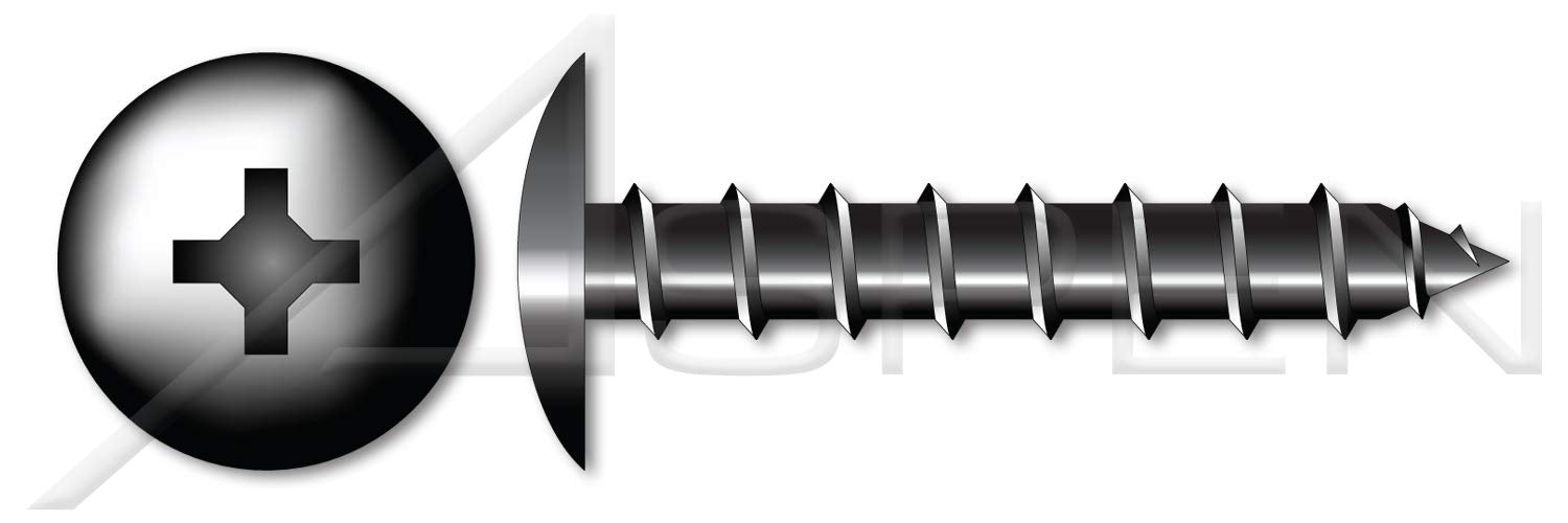 (2000 pcs) #10-12 X 2, Self-Tapping Sheet Metal Screws, Type A, Truss Phillips Drive, Steel, Black Oxide