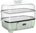 26L Food Steamer with 2-Tier Touch Display, 12-Hour Timer, 6 Cooking Modes, Removable Pot - Ideal for Meat, Dumplings, Vegetables - Healthy Meal Prep