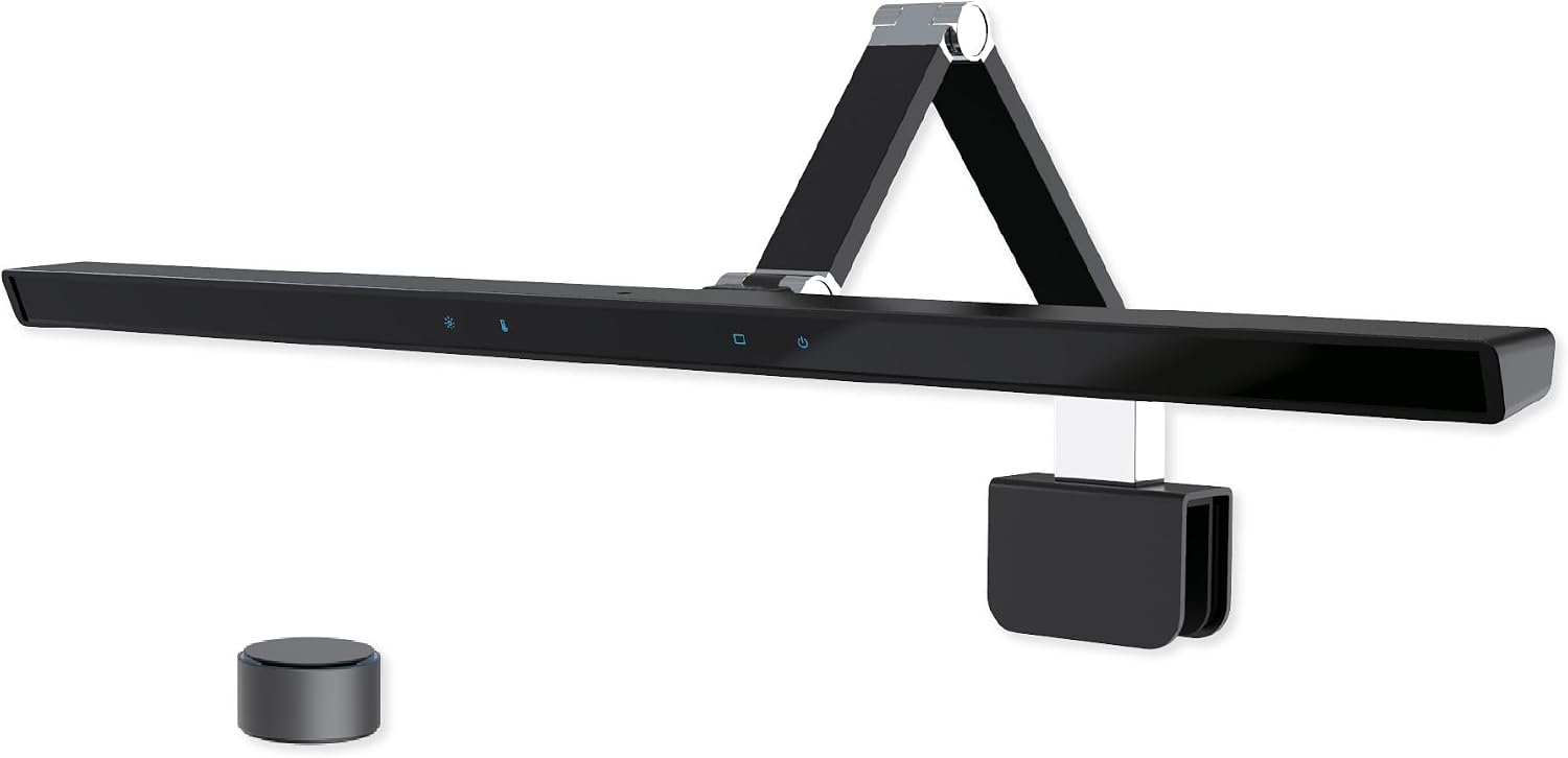 Stella-Pro Piano Light Double Arm Clip On: Professional Design, Asymmetric, Anti-Glare Lighting, Light Sensor, 3000K~6500K CCT Adjustable, Dimmable + Remote Control, 12W LED Eye Protection