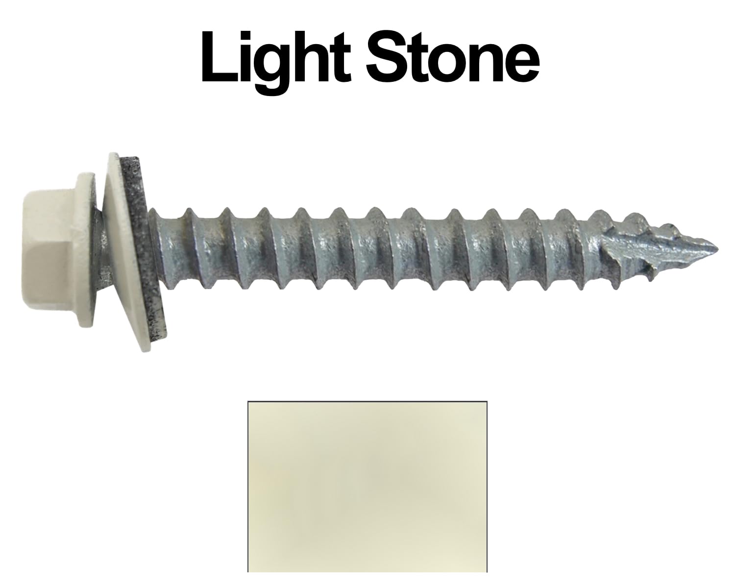 14x2 Metal Roofing Screws (Light Stone) (14X2 MRS CASE)