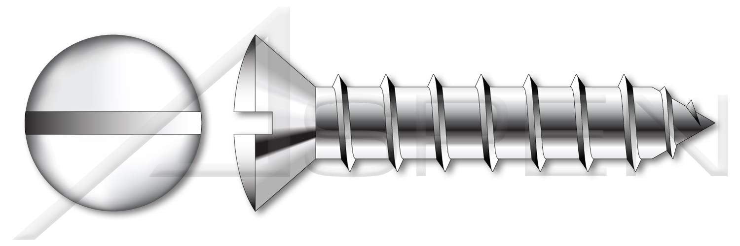 (75 pcs) #10 X 2, Self-Tapping Sheet Metal Screws, Type A, Oval Slot Drive, Stainless Steel