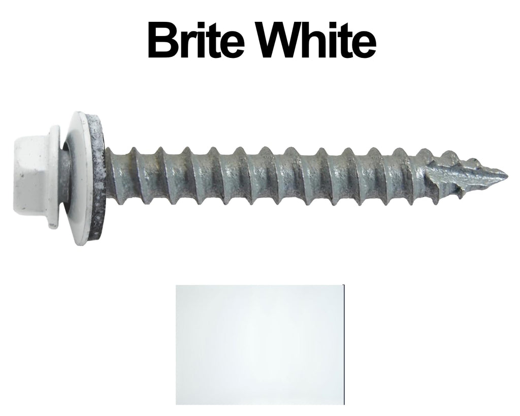 14x2 Metal Roofing Screws (Brite White) (14X2 MRS CASE)