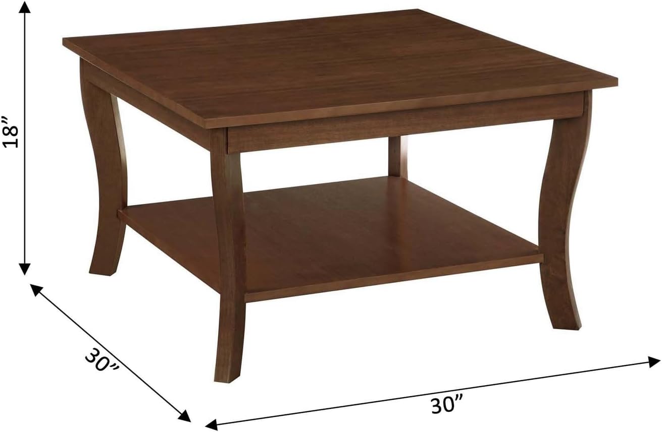 Convenience Concepts American Heritage Square Coffee Table, Espresso