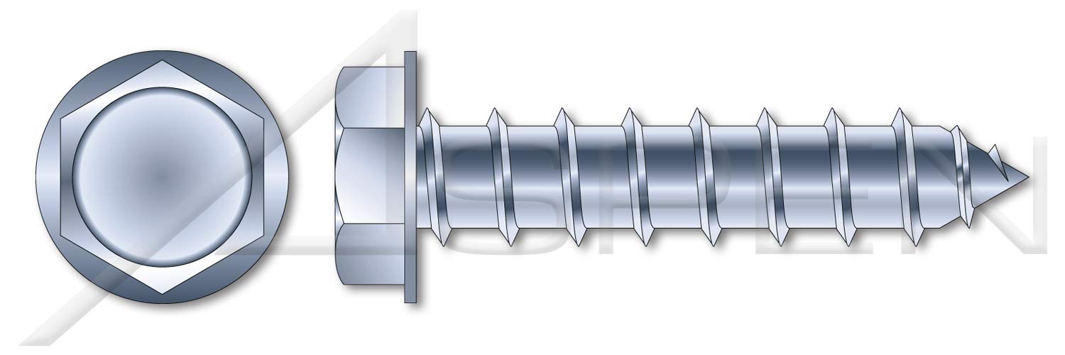 (3000 pcs) #10 X 2, Self-Tapping Sheet Metal Screws, Type A, Hex Indented Washer Head, Steel, Zinc Plated