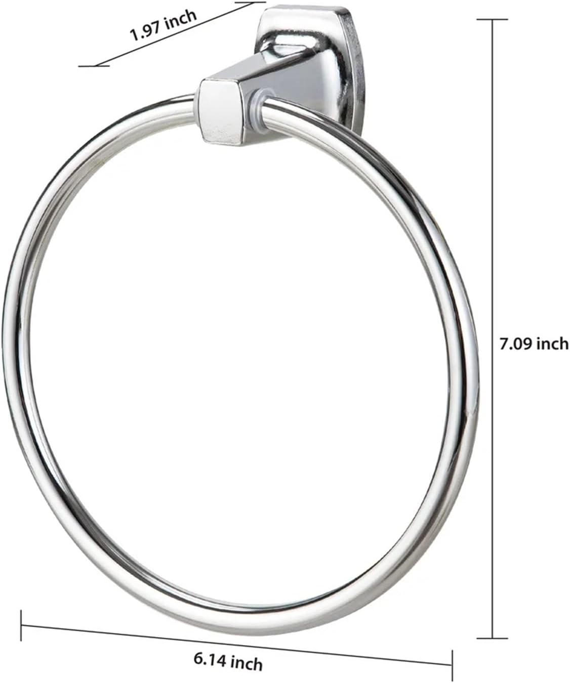 Towel Ring Chrome Steel Square Towel Rings Wall Mount for Kitchen Easy Installation Accessories for Hand Towels
