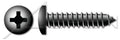 (1500 pcs) #10 X 2, Self-Tapping Sheet Metal Screws, Type AB, Pan Phillips Drive, Steel, Black Zinc