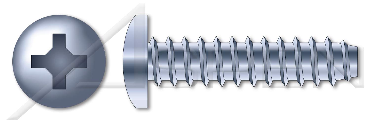 (2500 pcs) #10 X 2, Self-Tapping Sheet Metal Screws, Type B, Pan Phillips Drive, Steel, Zinc Plated