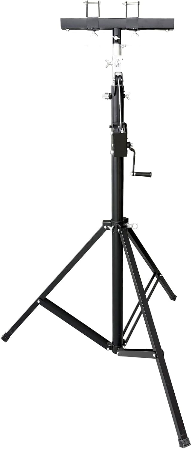 TECHTONGDA Light Trussing Stand 176LB Load Capacity DJ Light Stand, Crank Lighting Stand Speaker Truss, 5.91-13.12 FT Adjustable Height, Portable Music Equipment for Bands Clubs Stages