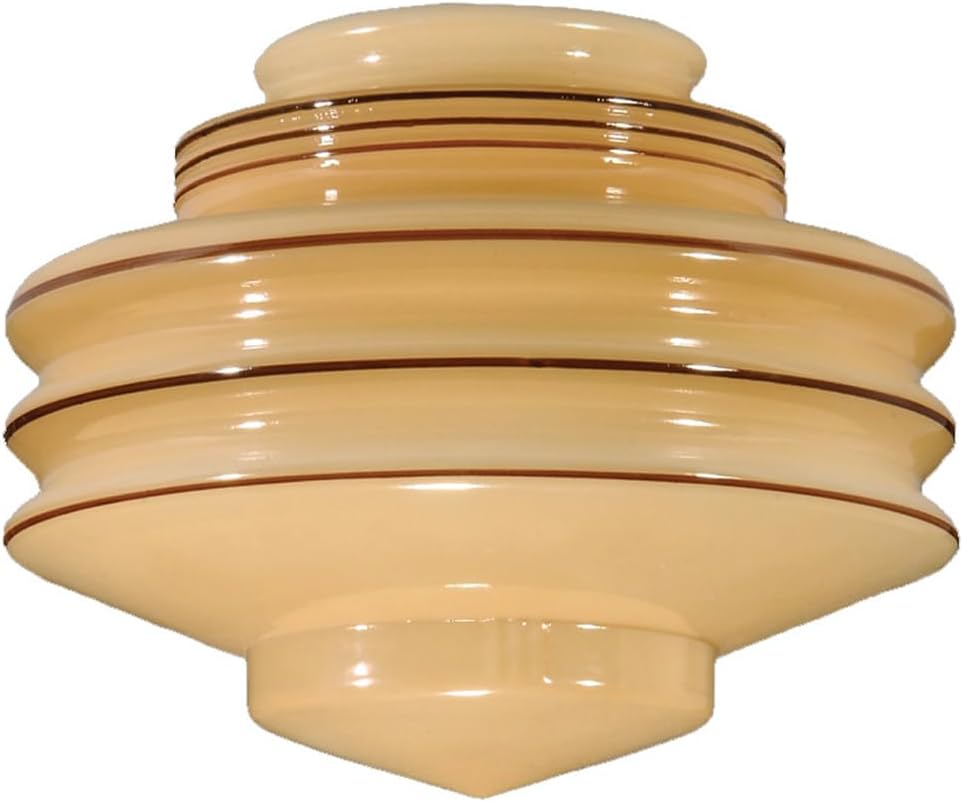 B&P Lamp® 4' Fitter, Nu-Gold Art Deco Pendant/Fixture Shade, 6 1/2' Drop
