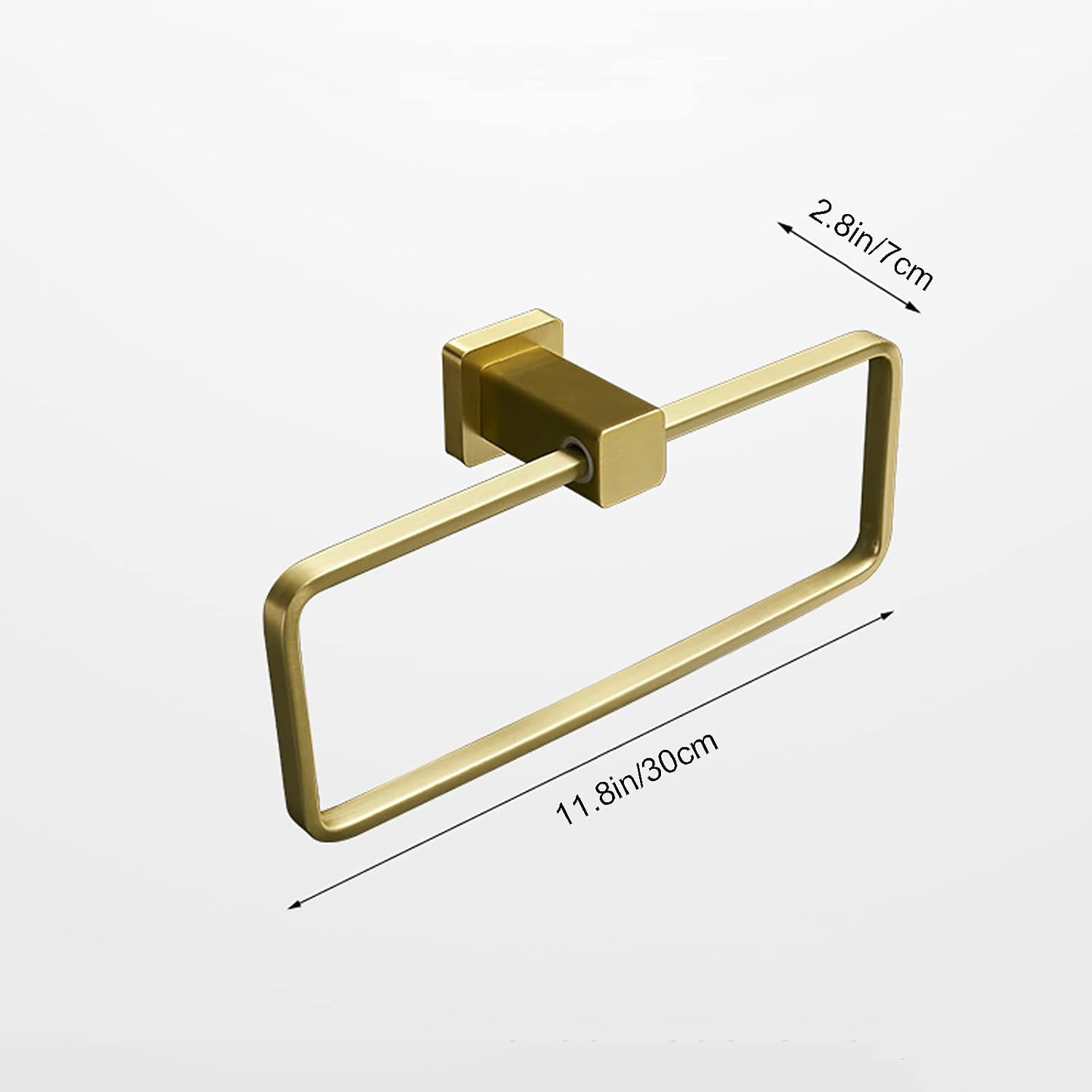 Gold Bath Towel Holder Hand Towel Ring Hanging Towel Hanger Bathroom Accessories Contemporary Hotel Square Style Wall Mount
