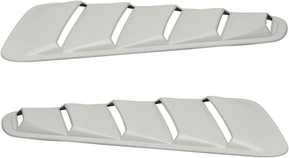 Pre Painted Window Delete Panels Compatible with 2005-2009 Ford Mustang V6, Factory Style Hi Performance White #HP ABS Plastic Sun Rain Shade Guard Wind Vent Air Deflector by IKON MOTORSPORTS, 2006