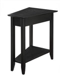 Convenience Concepts American Heritage Wedge End Table 24' - Classic Living Room Table with Storage Shelf, Side Table for Family Room, Bedside Table, Black