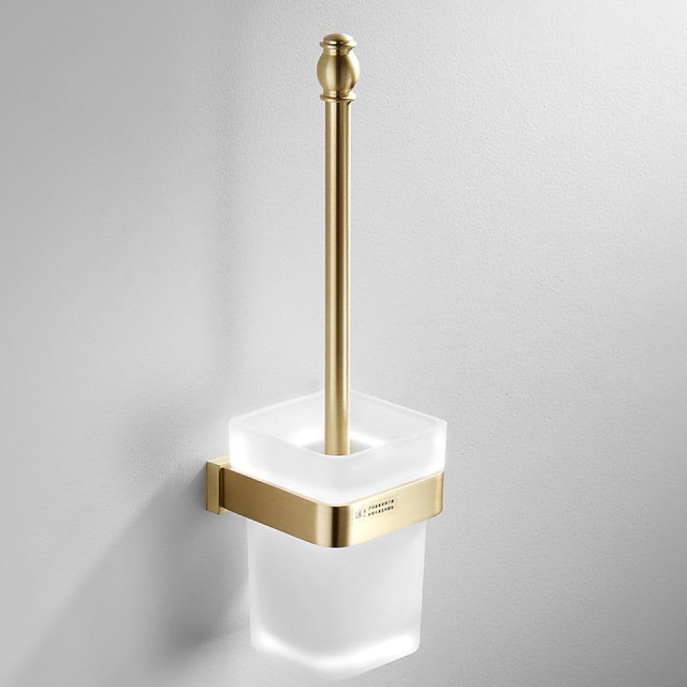 Bathroom Accessories Bathroom Shelf Towel Rack Paper Holder Toilet Brush Holder Towel Ranger Brushed Gold Brass Bath Hardware,Toilet Brush Holder