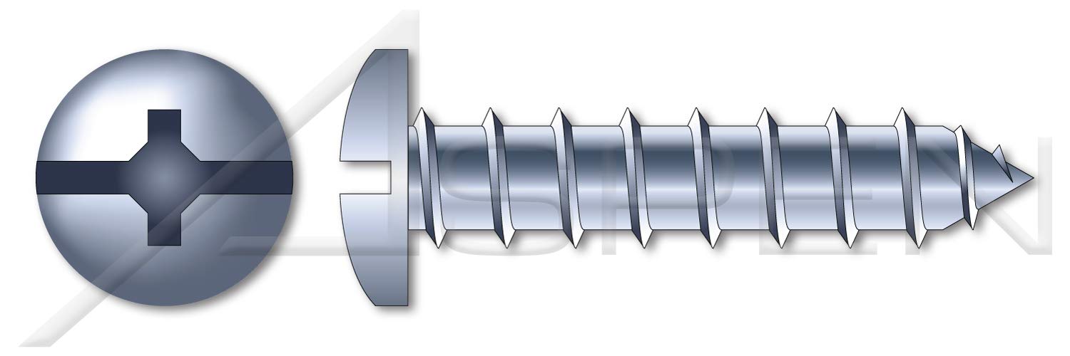 (3000 pcs) #10 X 2, Self-Tapping Sheet Metal Screws, Type A, Pan Head Phillips/Slot Combo Drive, Steel, Zinc Plated