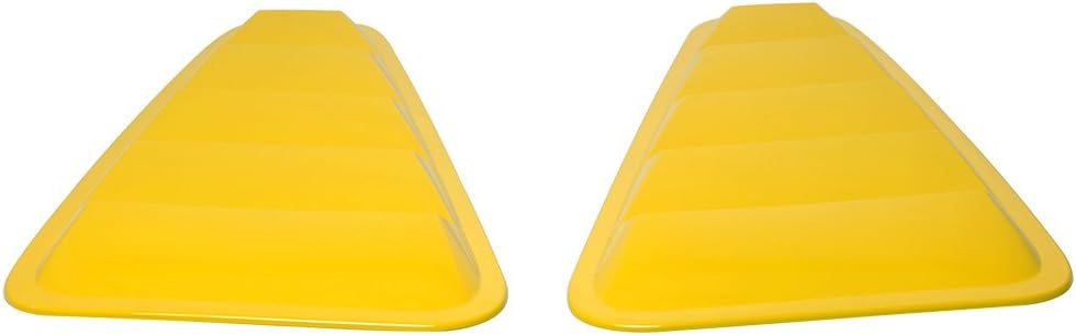 Pre Painted Window Delete Panels Compatible with 2005-2009 Ford Mustang V6, Factory Style Screaming Yellow #D6 ABS Plastic Sun Rain Shade Guard Wind Vent Air Deflector by IKON MOTORSPORTS, 2006 2007