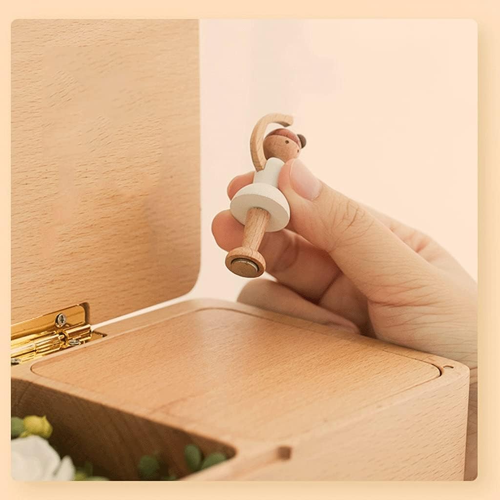 Music Box Eternal Flower Musical Box Rotating Music Boxs Dancing Princess Ballet Wooden Girl Birthday Valentine's Day Gift (Size : A)