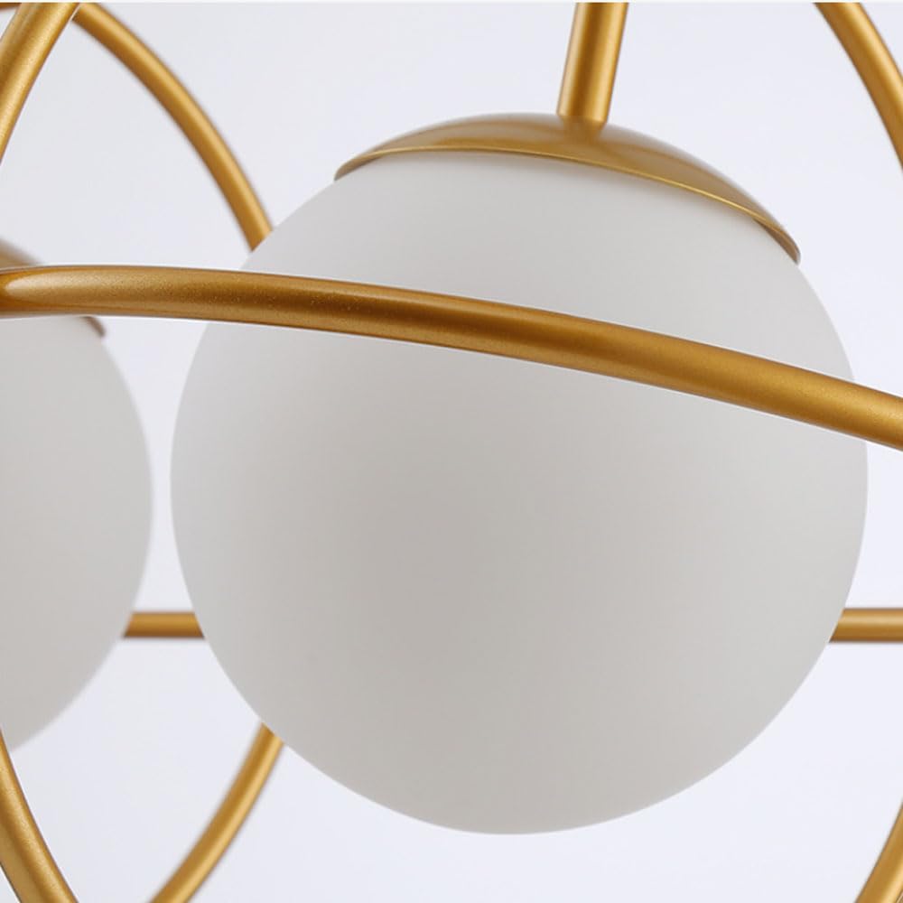 Modern Pendant Ceiling Lights 86CM Metal Cage Ceiling s Gold Chandeliers Vintage Globe Ball Light Fixture 3-Lights Suspension Chandelier for Kitchen Island
