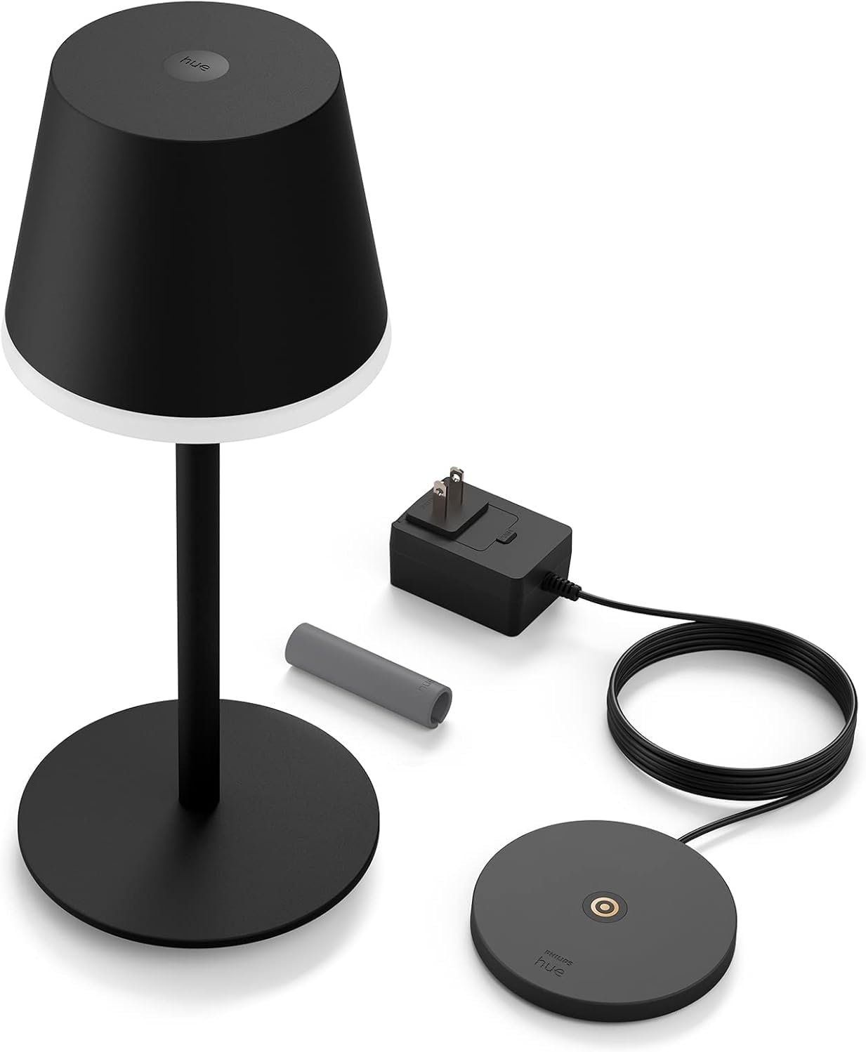 PHILIPS Hue Go Smart Portable Table Lamp, 1 Pack, Black, White and Color Ambiance LED Color-Changing Light, Smart LED Lamp For Indoor and Outdoor Use, Control with Hue App or Voice Assistant