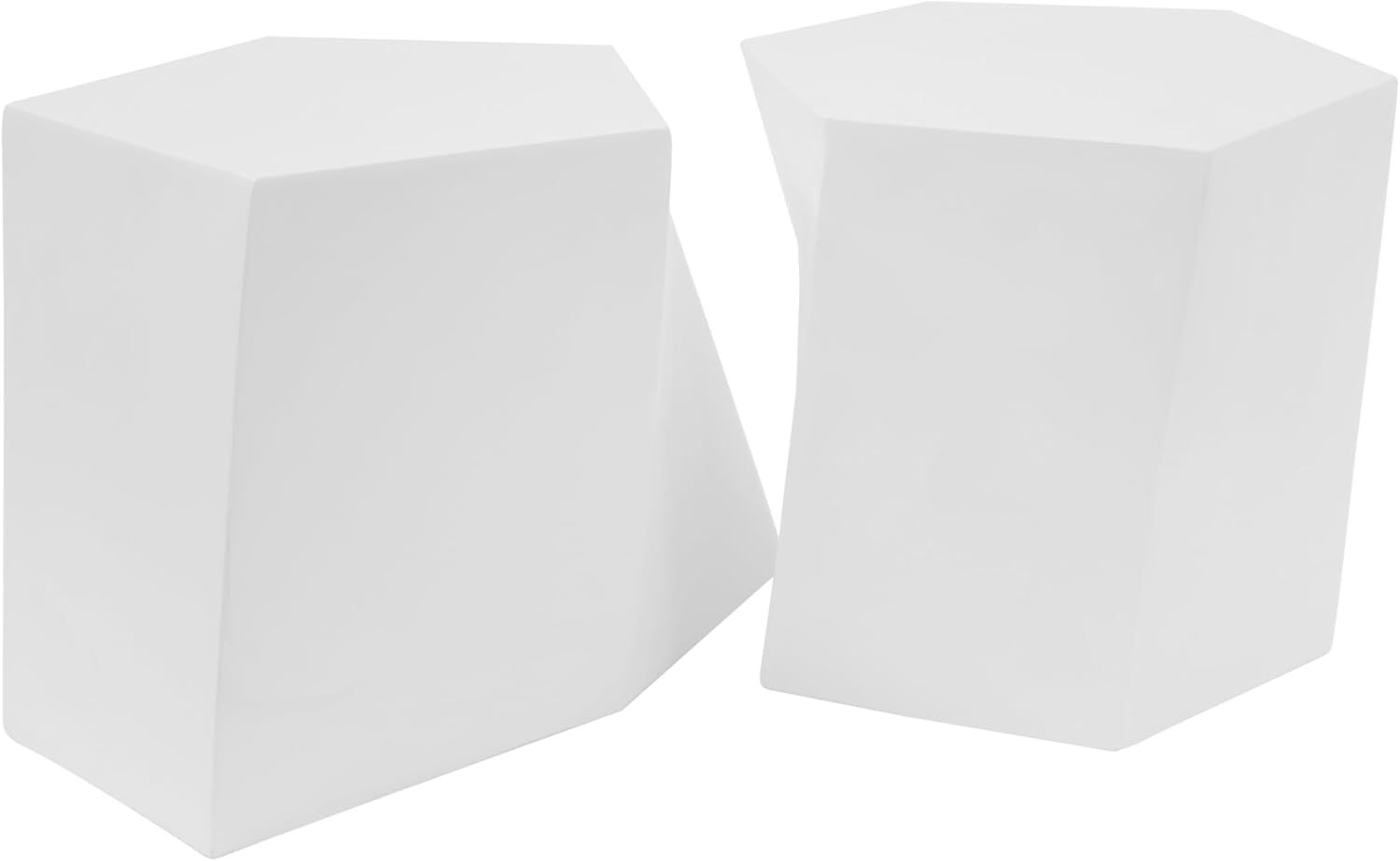 WILLIAMSPACE 30.25' White Nesting Coffee Table Set of 2, Modern Irregular Center Tables for Living Room, Magnesium Oxide Accent Side Table for Indoor & Outdoor, No Need Assembly (White)