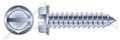 (1500 pcs) #10-16 X 2, Self-Tapping Sheet Metal Screws, Type AB, Hex Indented Washer, Slotted, Serrated, Steel, Zinc Plated