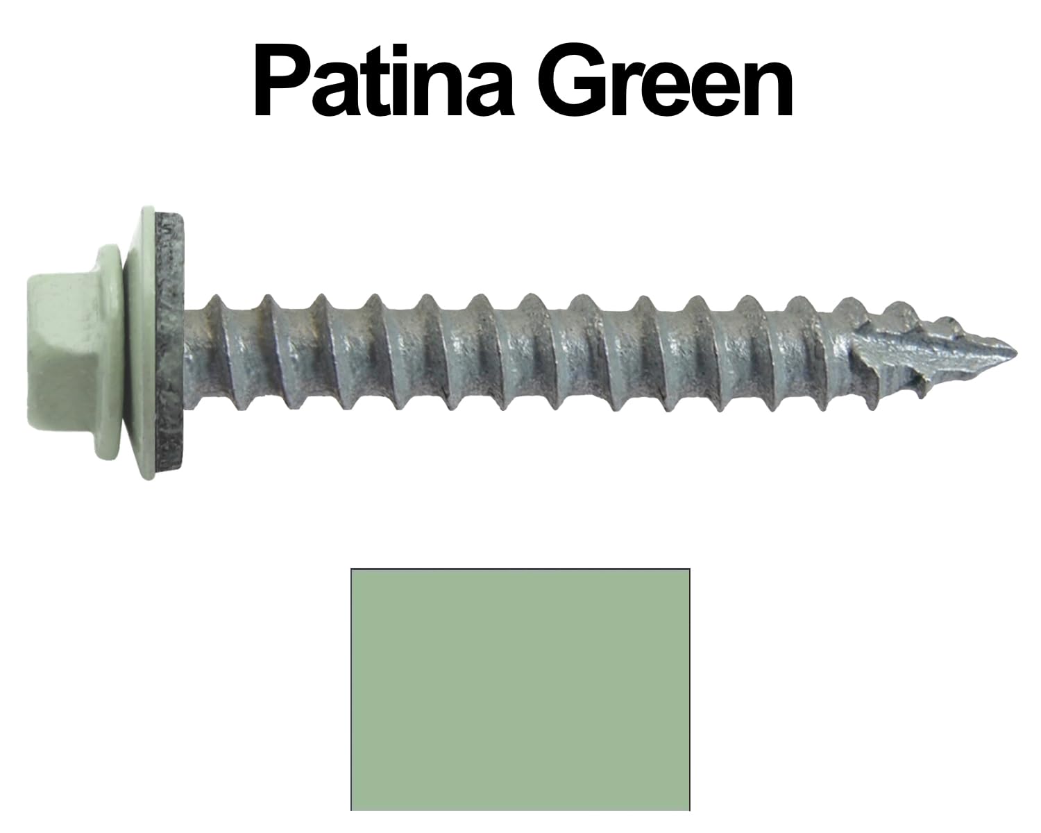 14x2 Metal Roofing Screws (Patina Green) (14X2 MRS CASE)