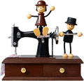 1pc Romantic Couple Musical Box Sewing Machine Shape Ornament Resin Music Box Creative Melody Box Festival Gift