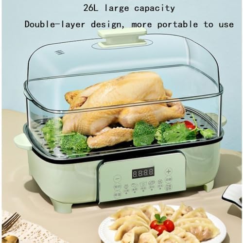 26L Electric Food Steamer, 3-Tier Stackable Vegetable Cooker, 1500W Multi-Cooker with BPA-Free Baskets, Healthy Cooking, 90-Minute Timer, Energy Efficient Kitchen Appliance